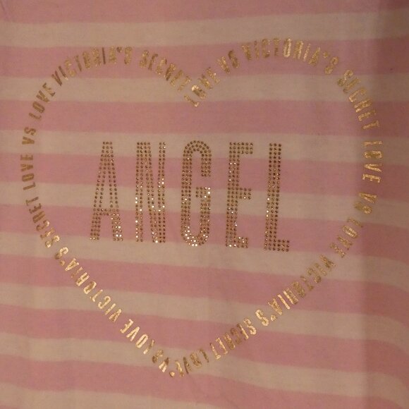 VICTORIA'S SECRET | medium | Pink and White Stripe Sleep Shirt | Rolled Cuffs - Picture 1 of 13